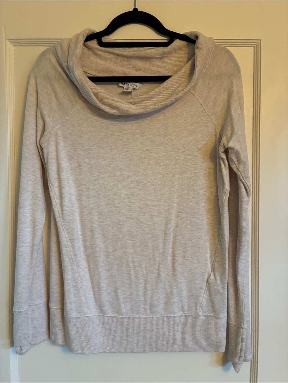 Athleta Cream Cowl Neck Pullover Sweater